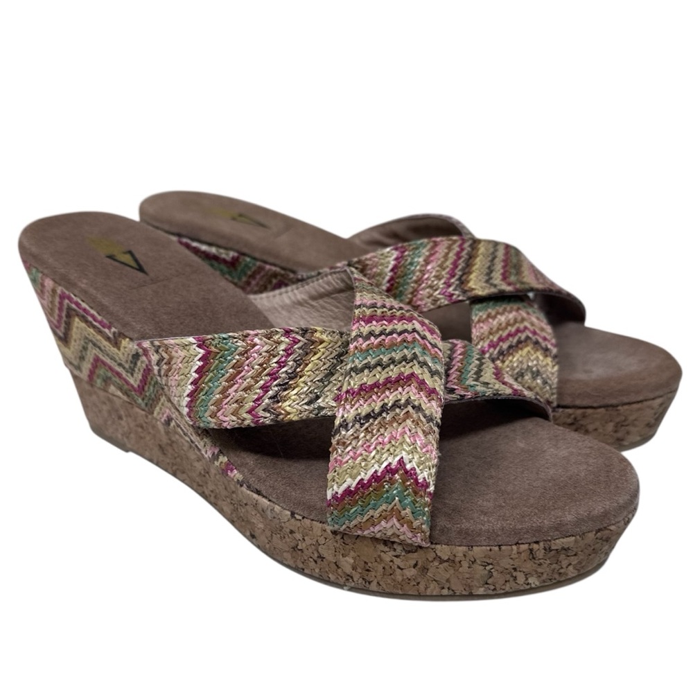 Volatile Women's Lita Wedge Slip on Chevron Sandal
